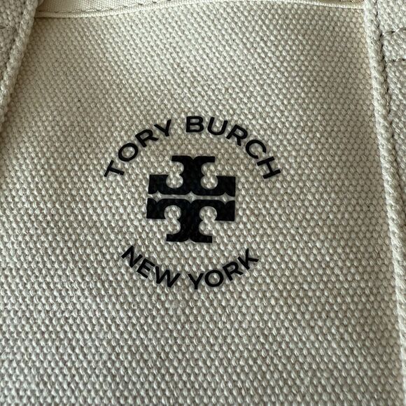Tory Burch Brand New Authentic Mercer Canvas Mini Tote Bag Neutral Cream NWT - Picture 4 of 10